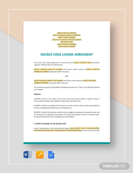 Code License Agreement Template