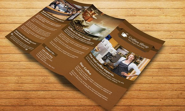 coffee shop restaurant tri fold brochure