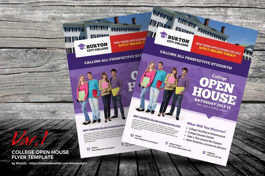 college open house flyer templates