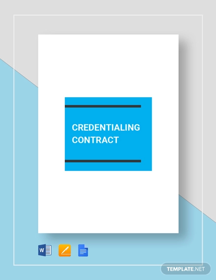 credentialing contract template