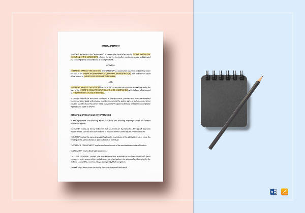 credit agreement template