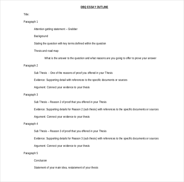 dbq thesis layout