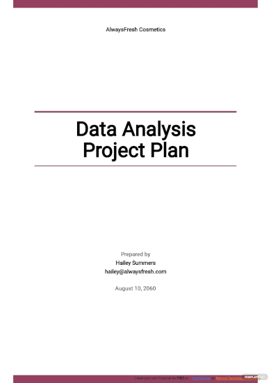 data analysis project plan template