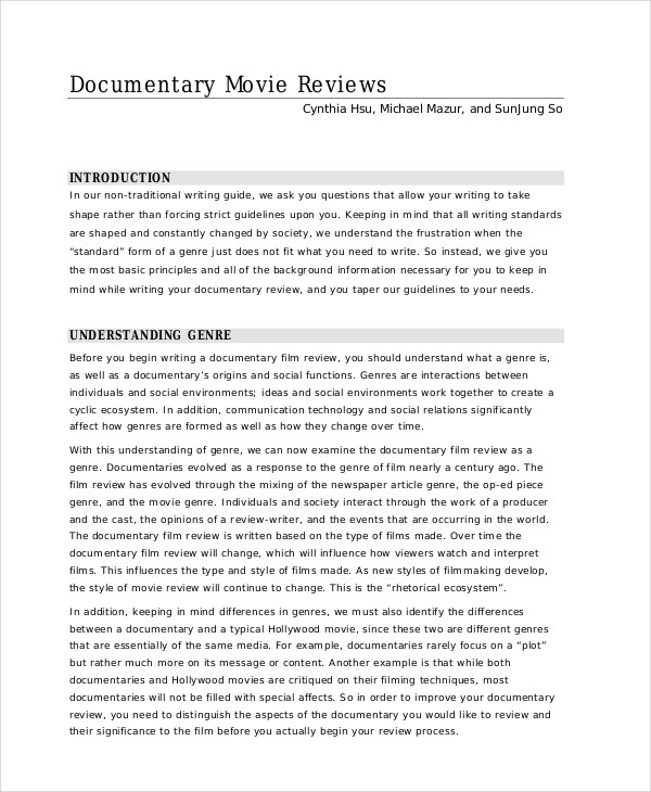 Movie Review Outline Examples Format Pdf Examples