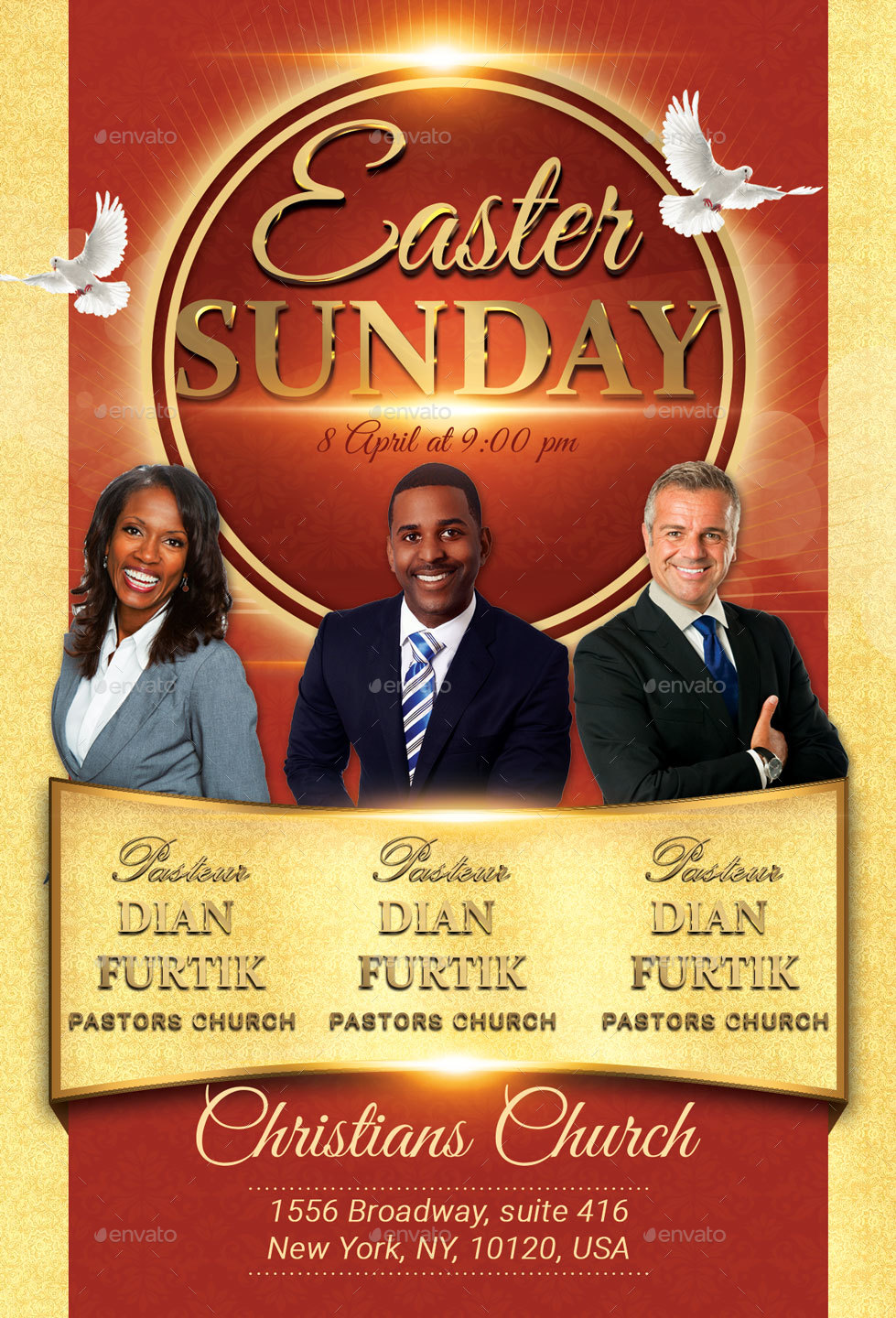 easter sunday church flyer