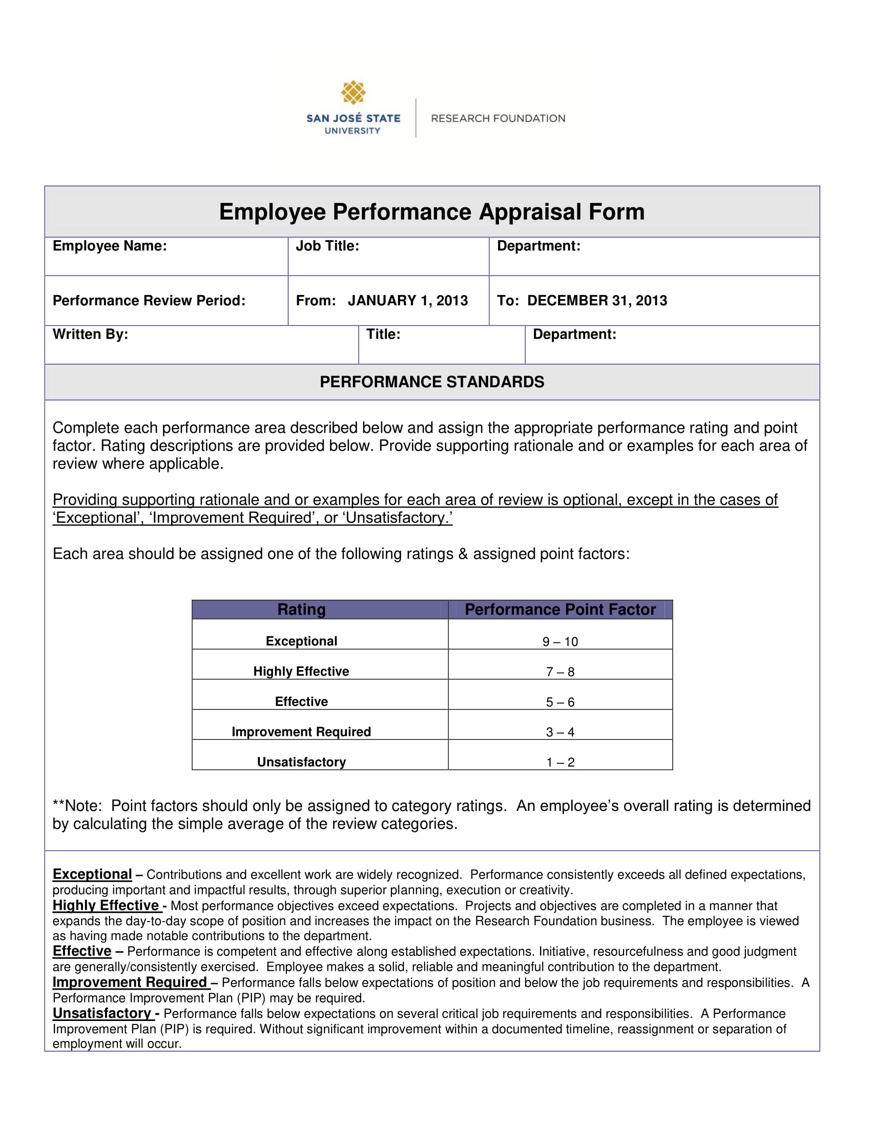 Performance Review Form 13 Examples Format Pdf 0671