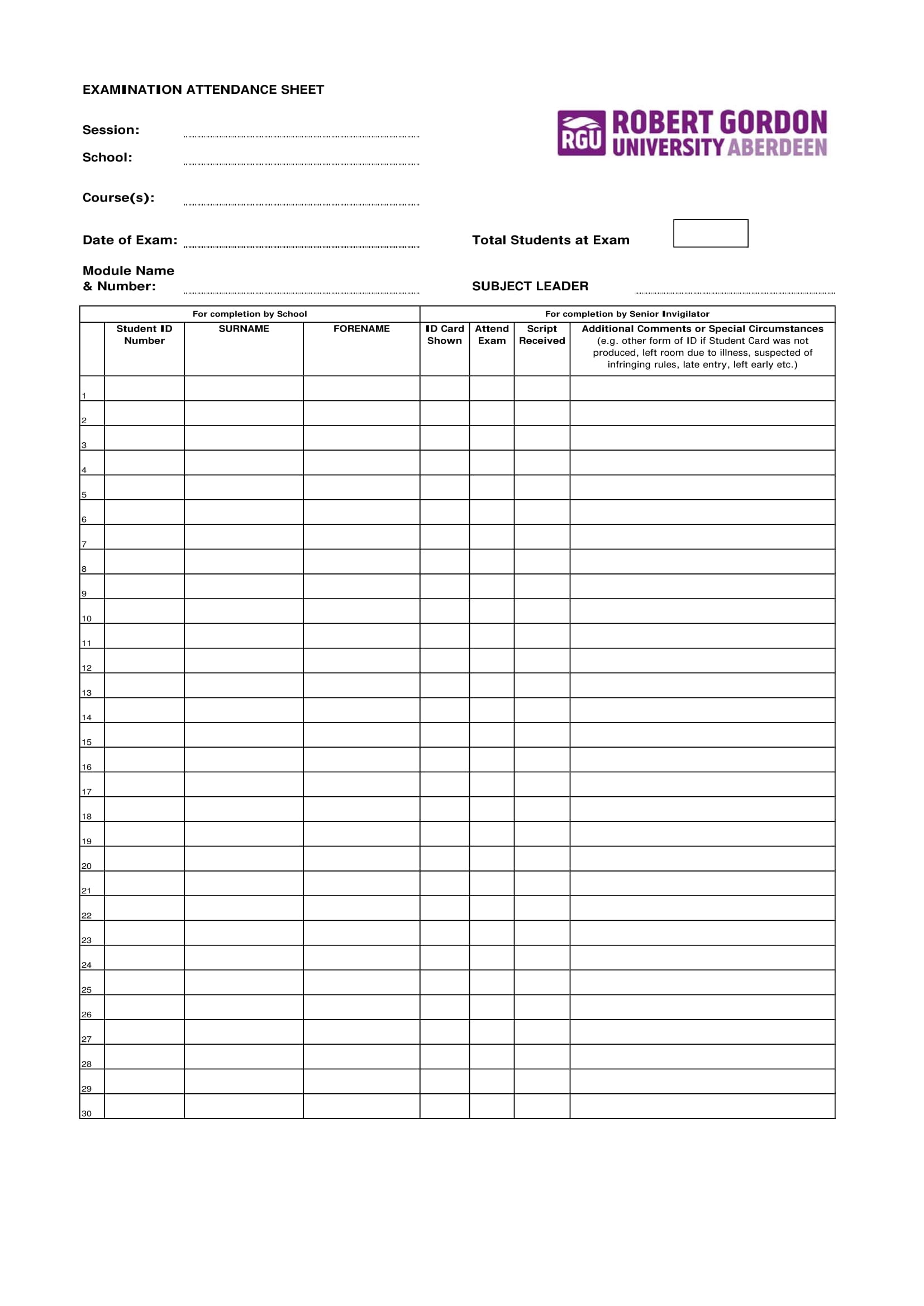 Time And Attendance Sheet