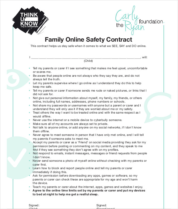 family online safety contract 