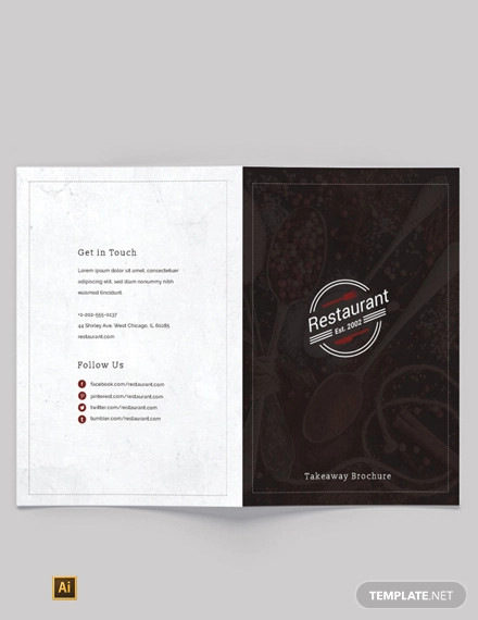 Family Restaurant Bi Fold Brochure Template