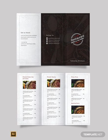 family restaurant tri fold brochure template
