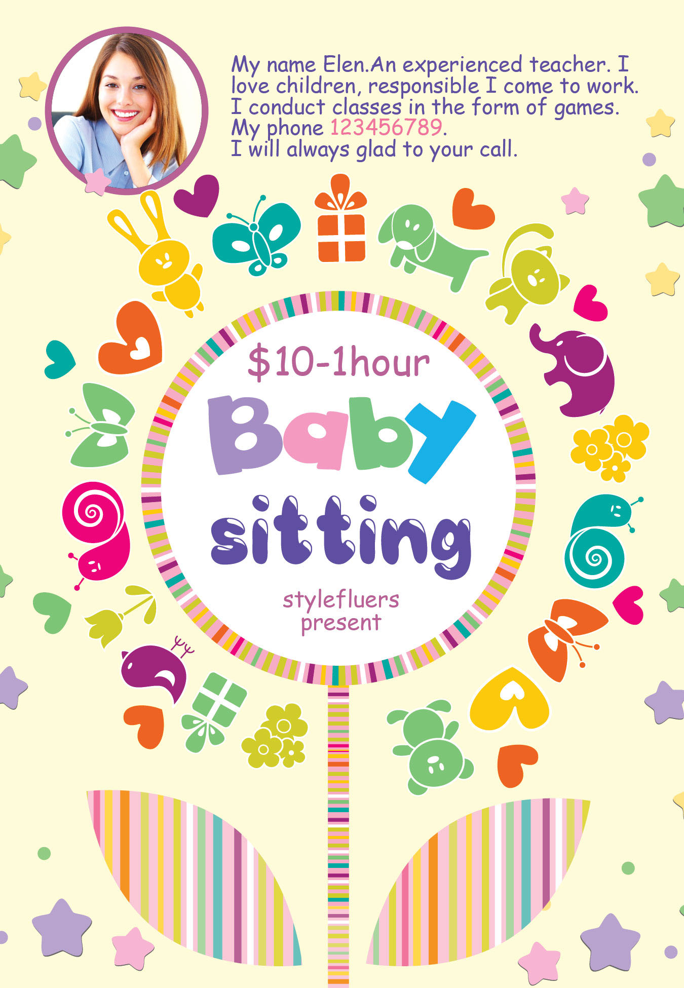 Free Printable Babysitting Flyer Template