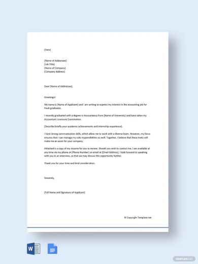 Cover Letter - 45+ Examples, Format, Sample | Examples