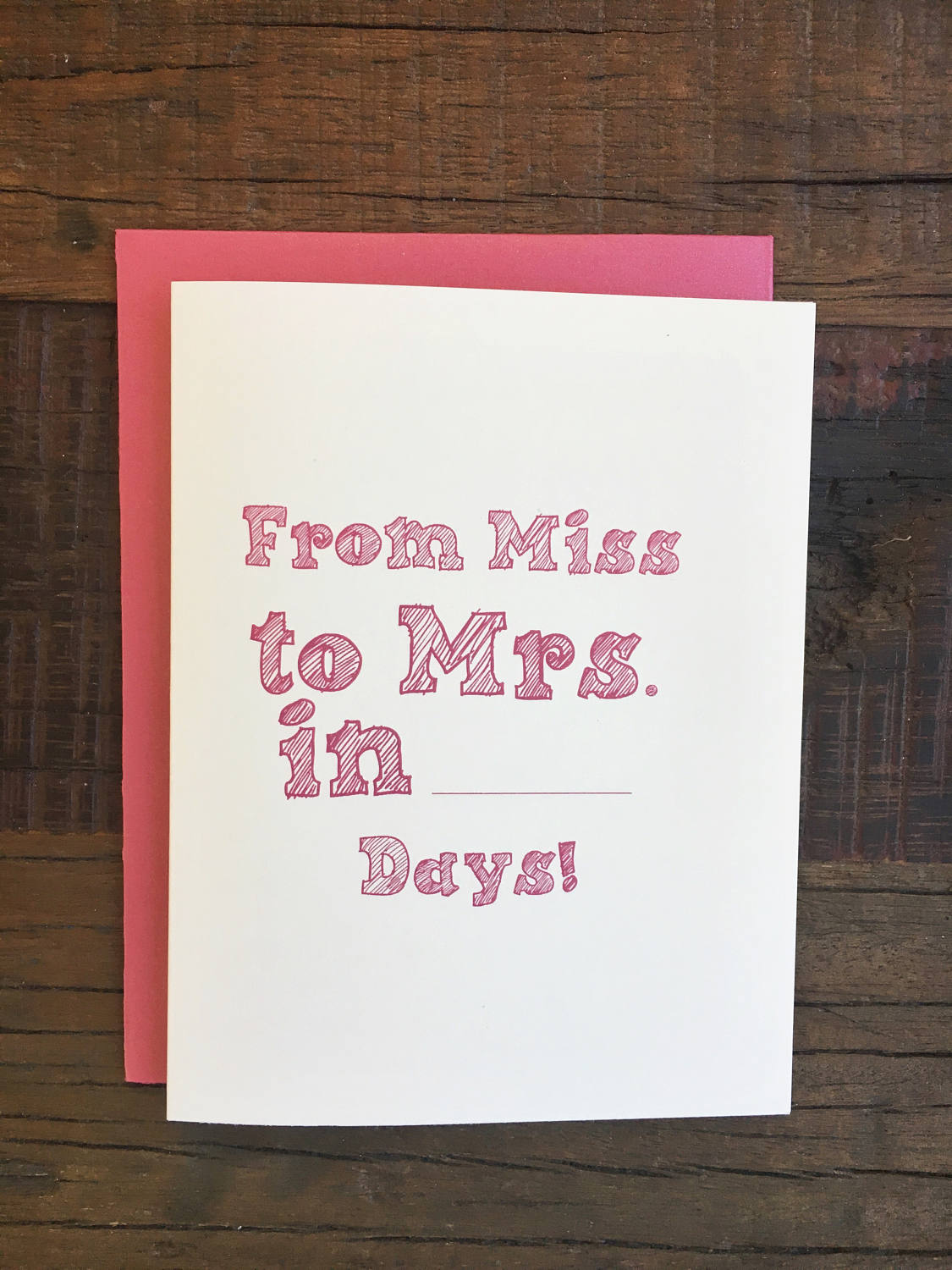 from miss to mrs bridal shower greeting card