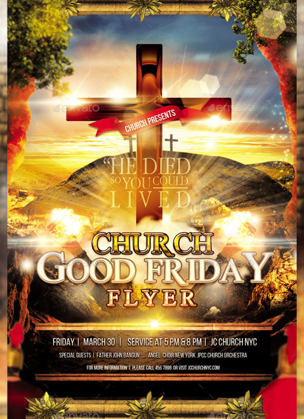 Good Friday Church Service Flyer