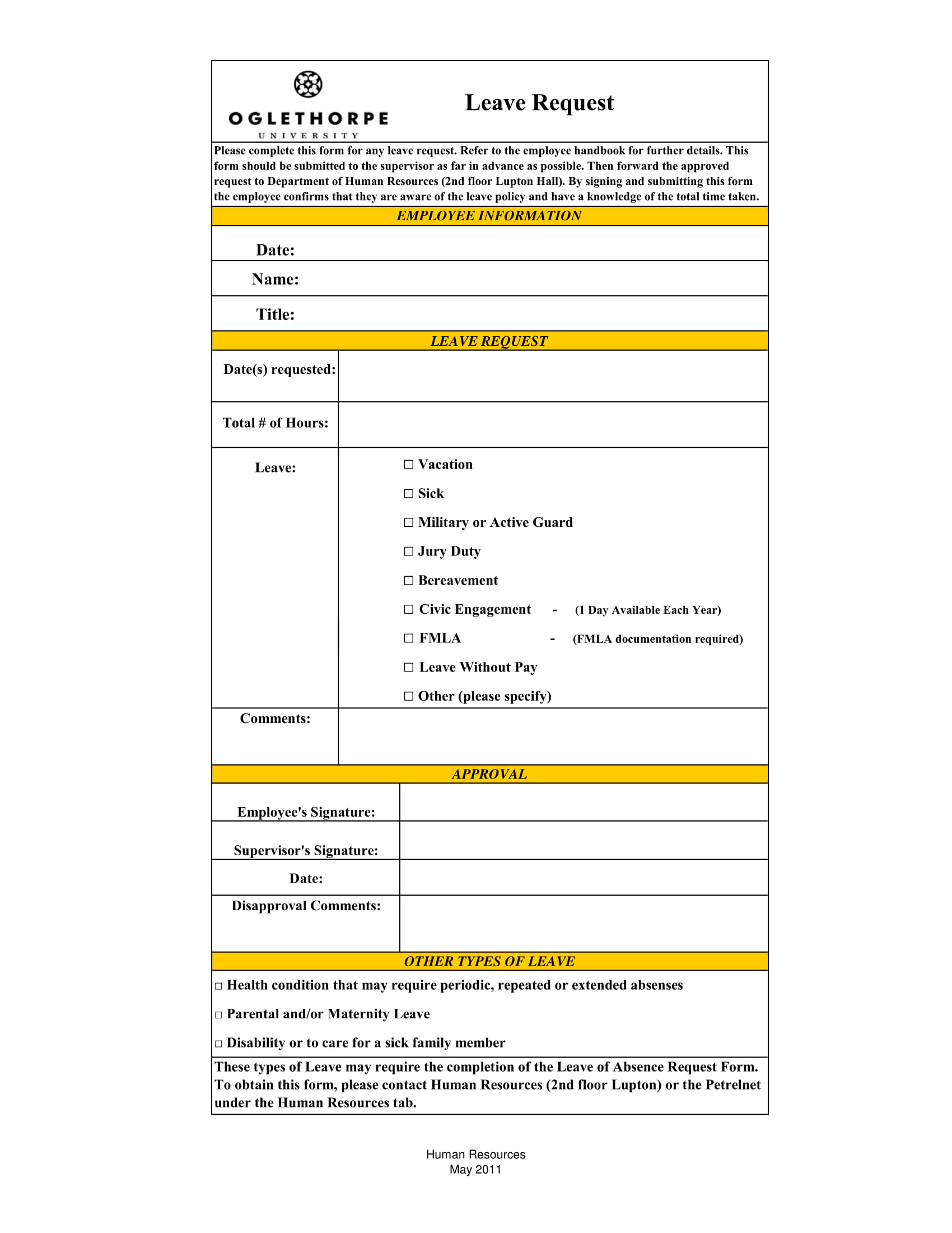 Leave Request Form 9+ Examples, Format, Sample Examples