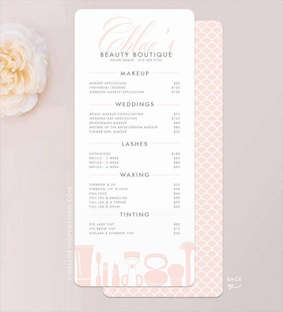 22+ Salon Menu Designs and Examples – PSD, Al  Examples Intended For Salon Service Menu Template