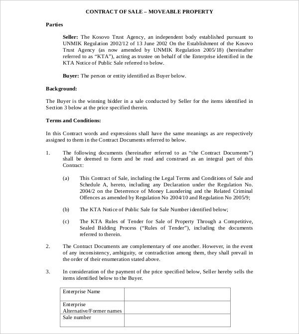 Property Contract - 7+ Examples, Format, Pdf | Examples