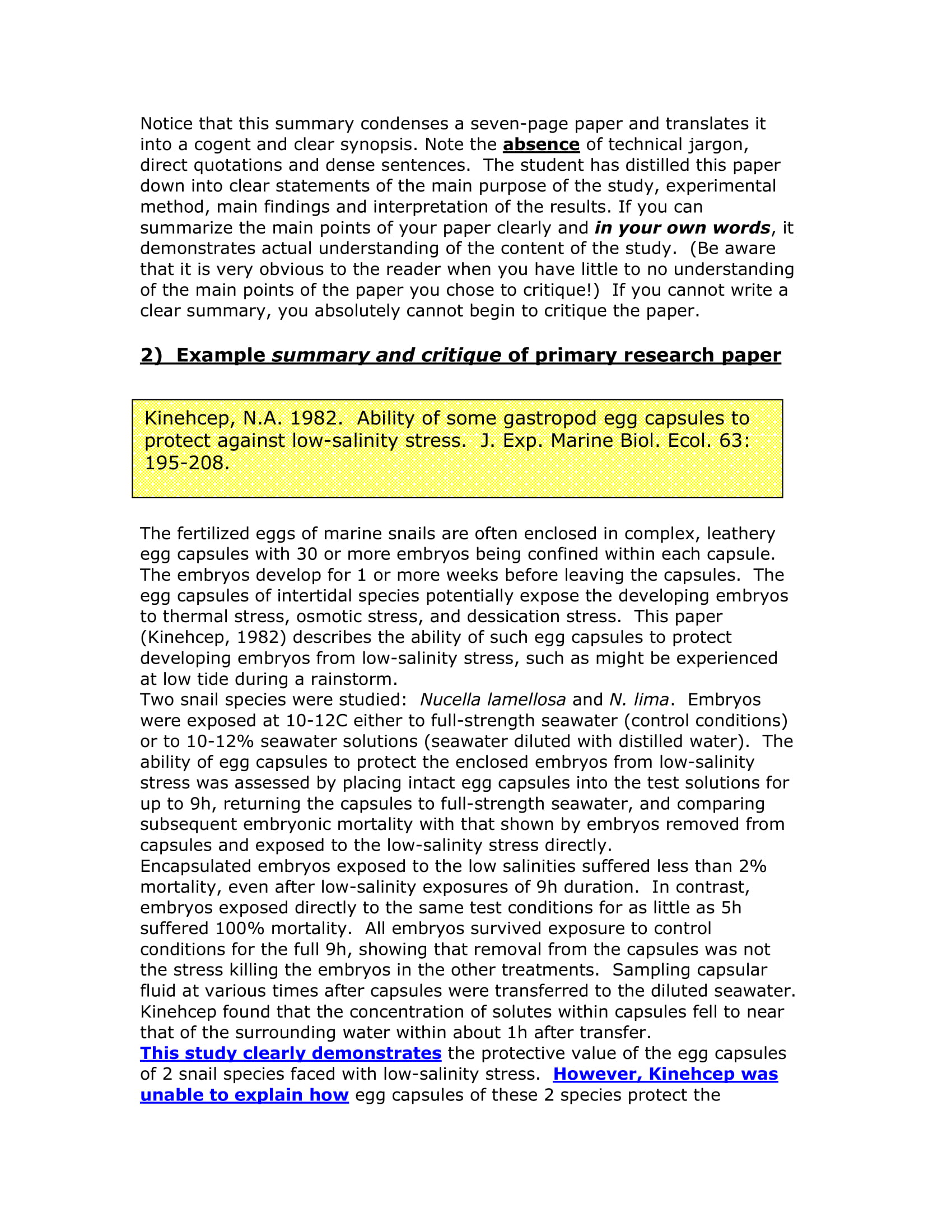 how to summarize findings in research