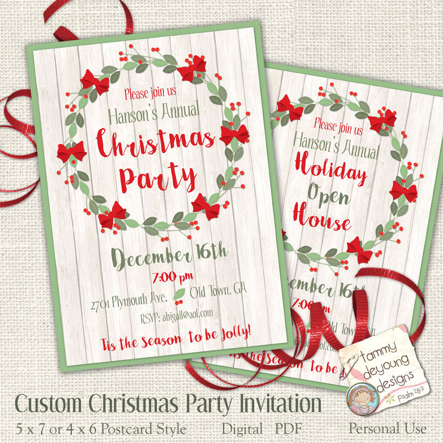 printable christmas open house flyer