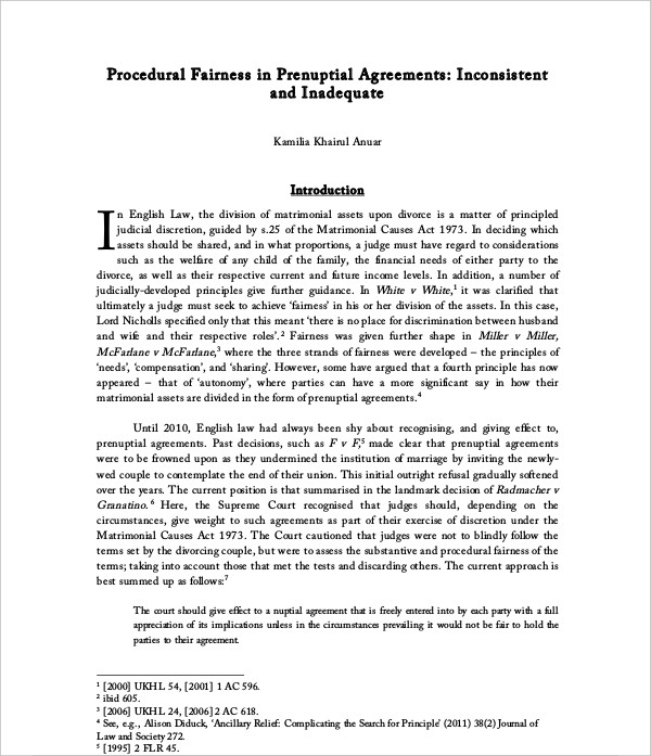 procedural fairness in prenuptial agreements