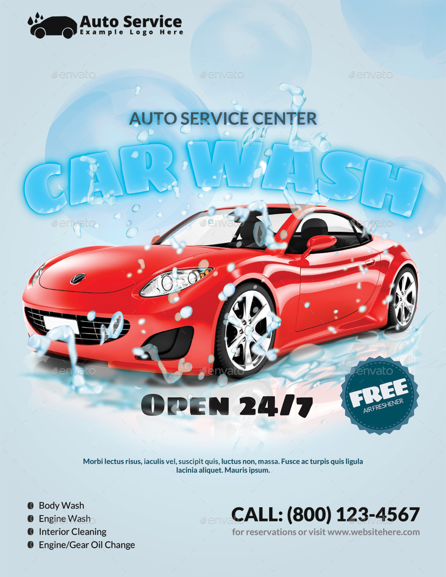 Professional and Clean Car Wash Business Flyer