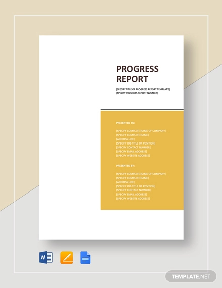 Progress Report 13  Examples Format Pdf Examples