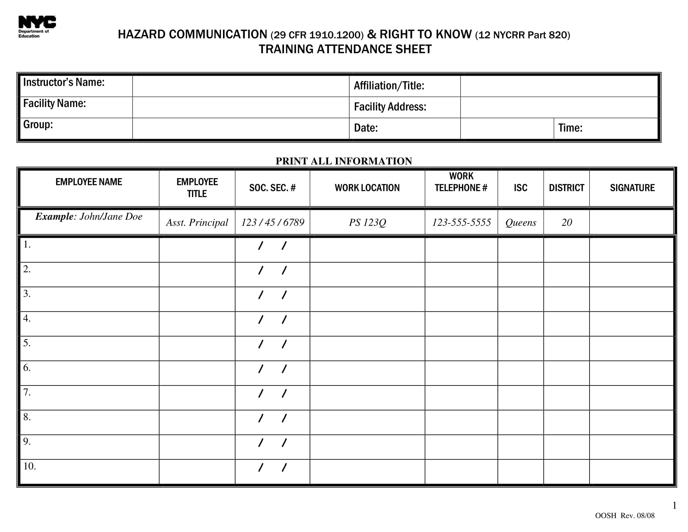 Printable Attendance Sheet Examples 14 PDF Word Examples