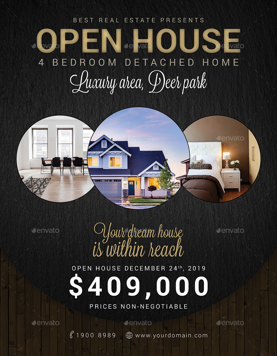 real estate open house flyer poster