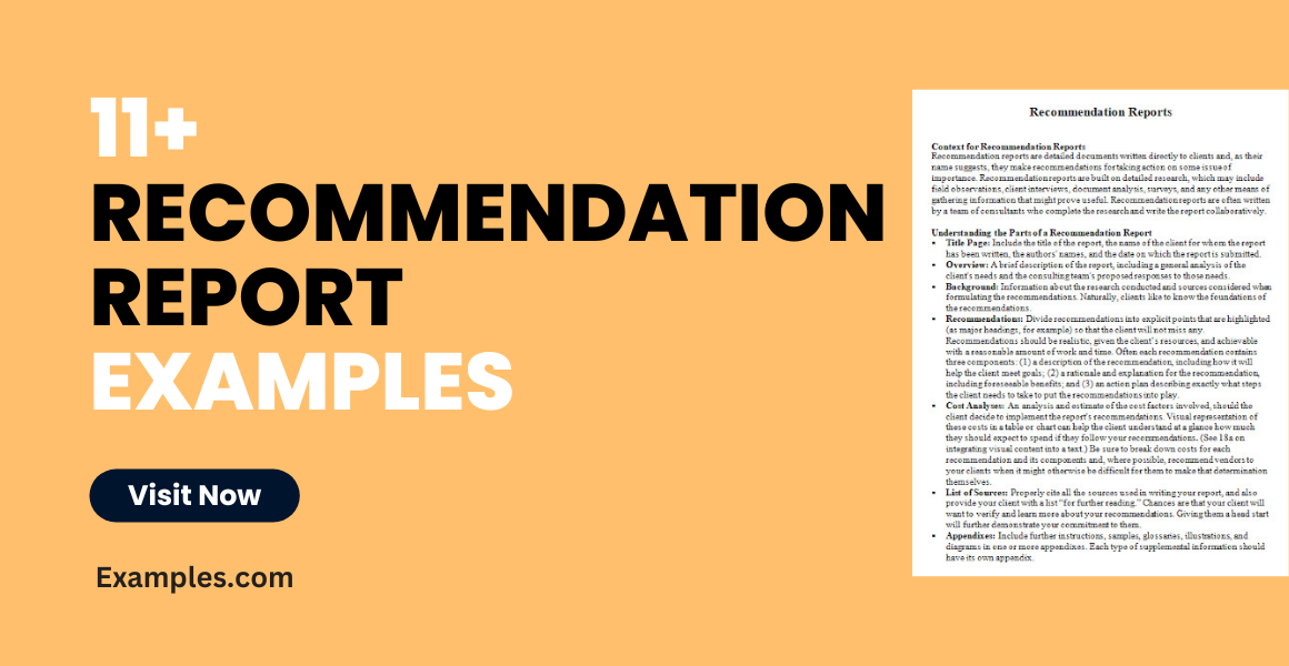 recommendation report examples