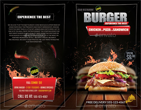 restaurant food burger menu