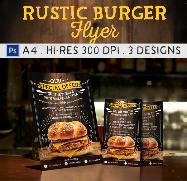 rustic burger flyer