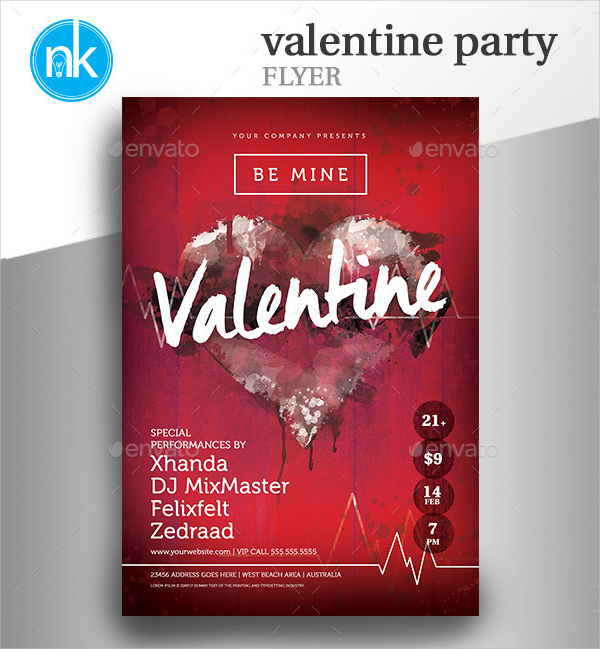 rustic valentine party flyer