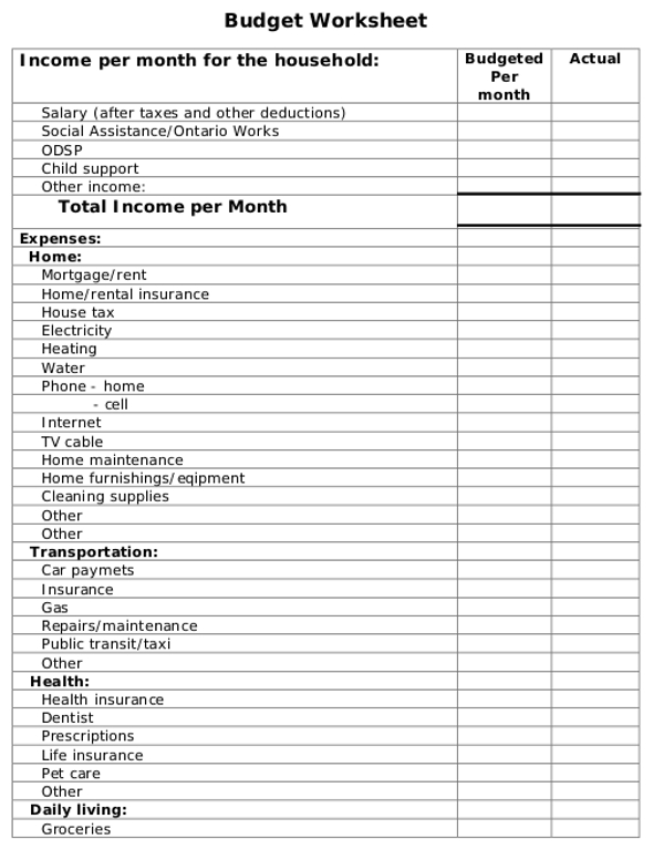 Budget Sheet Examples Format Pdf Examples