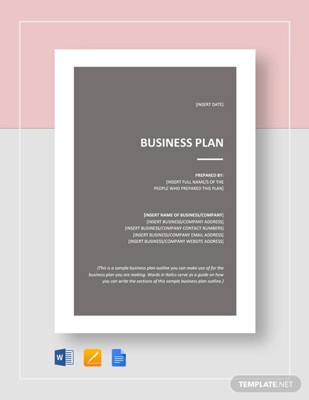 sample business plan outline 