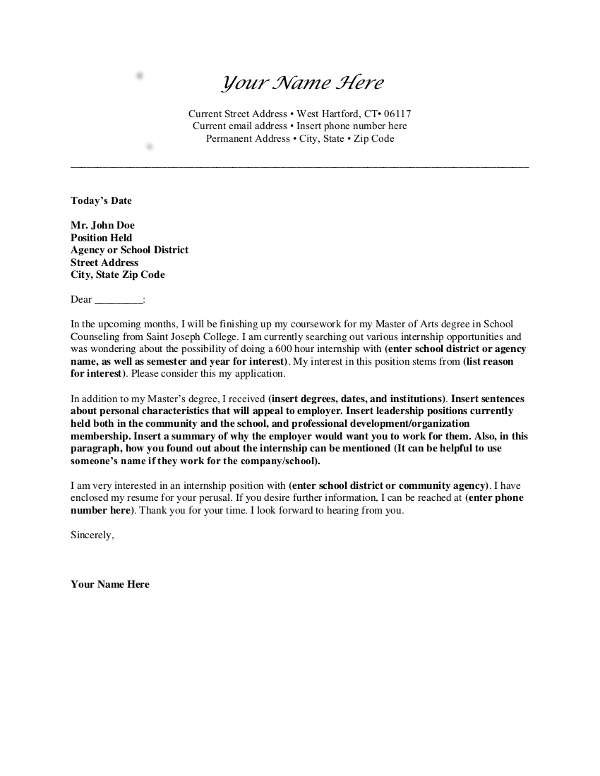 Sample Formal Letter Example