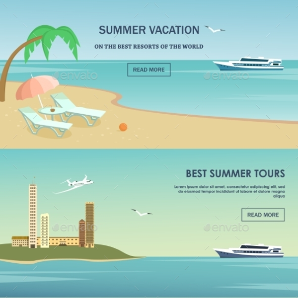 summer vacation greeting card design