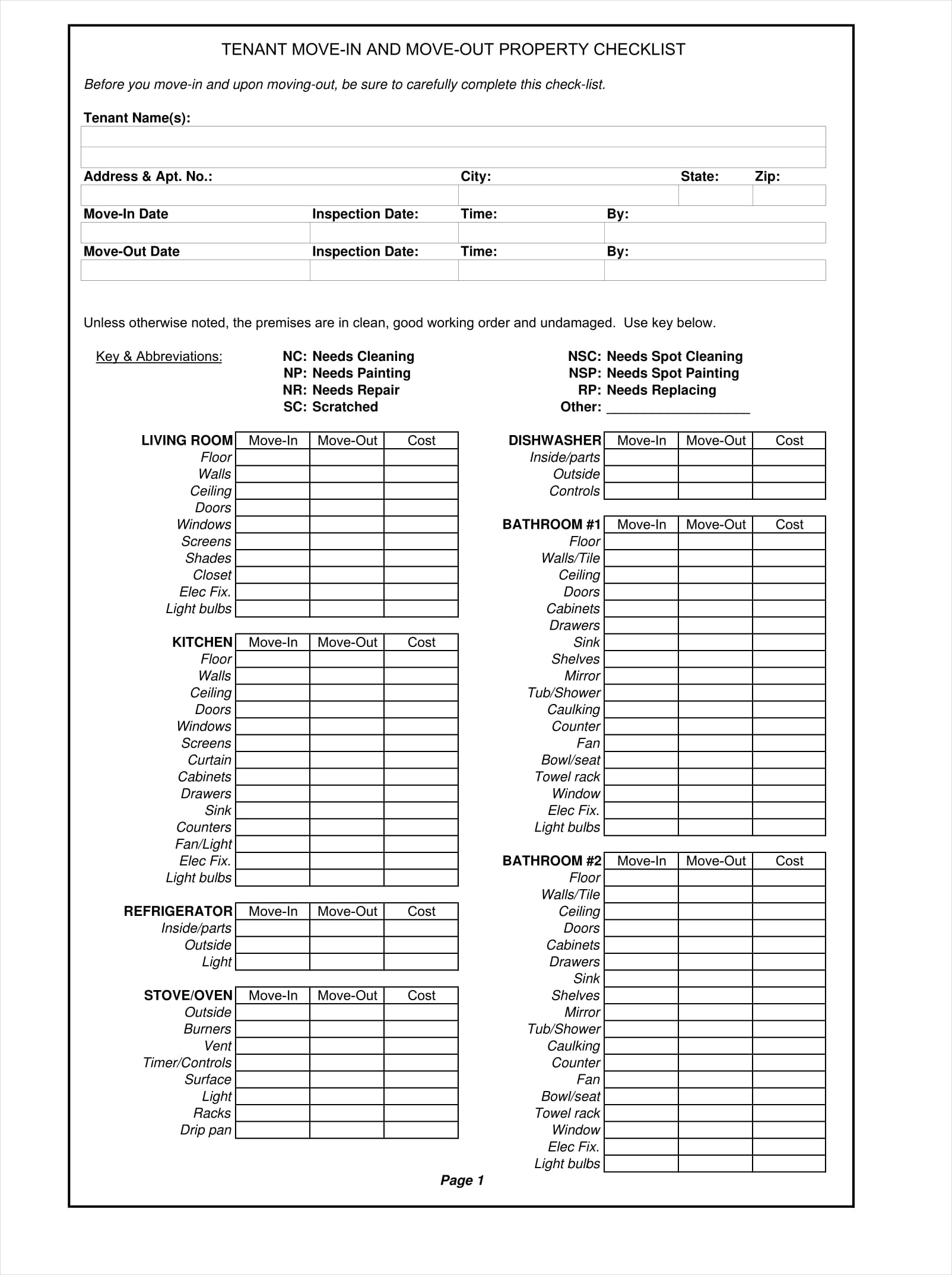 preparing for a move checklist