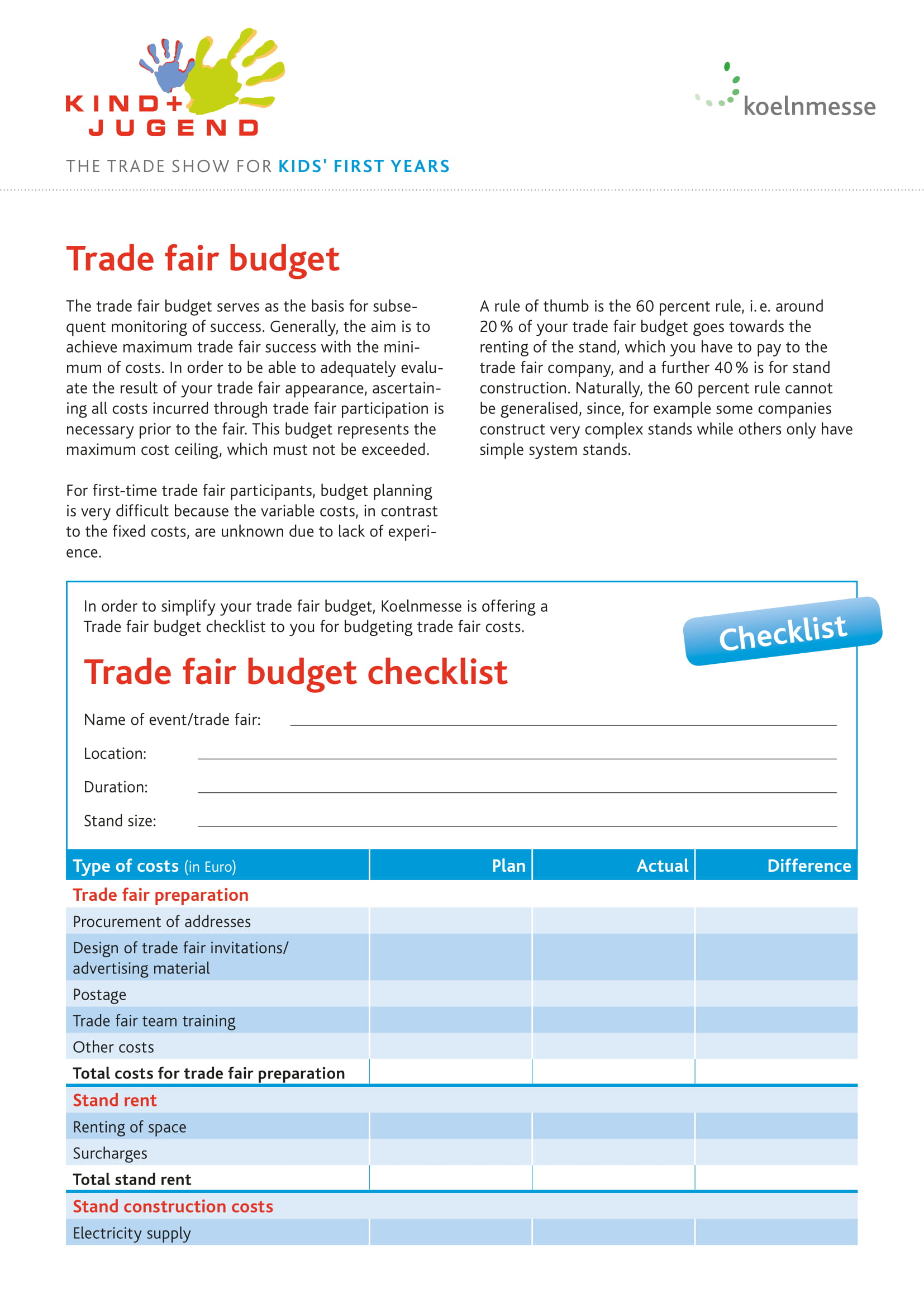 Trade fair budget 3 1