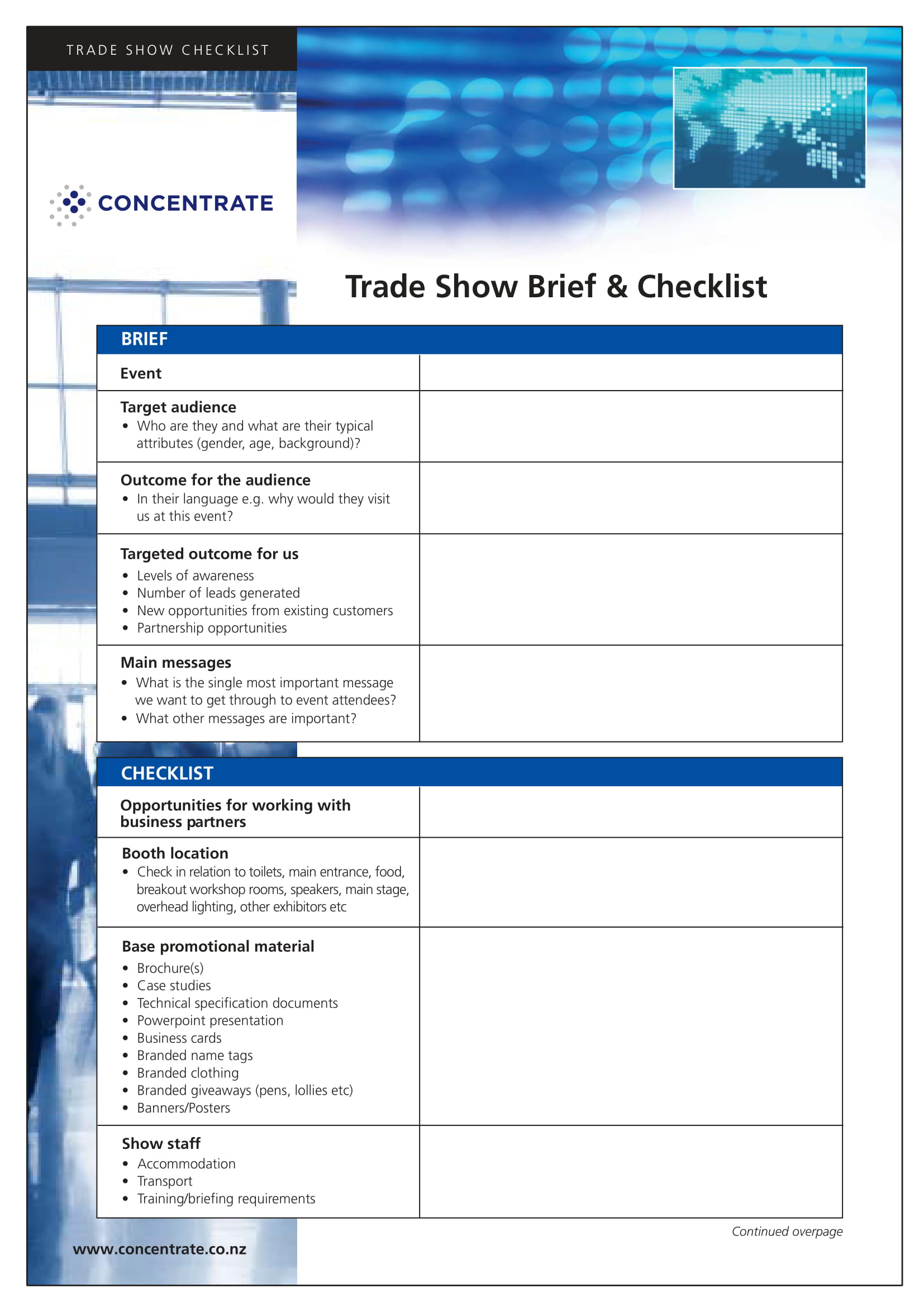 Trade Show Checklist Examples 11+ in PDF MS Word Google Docs