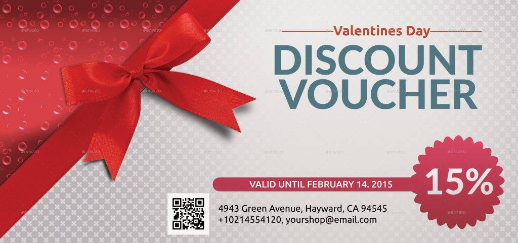 Valentines Discount Voucher Template