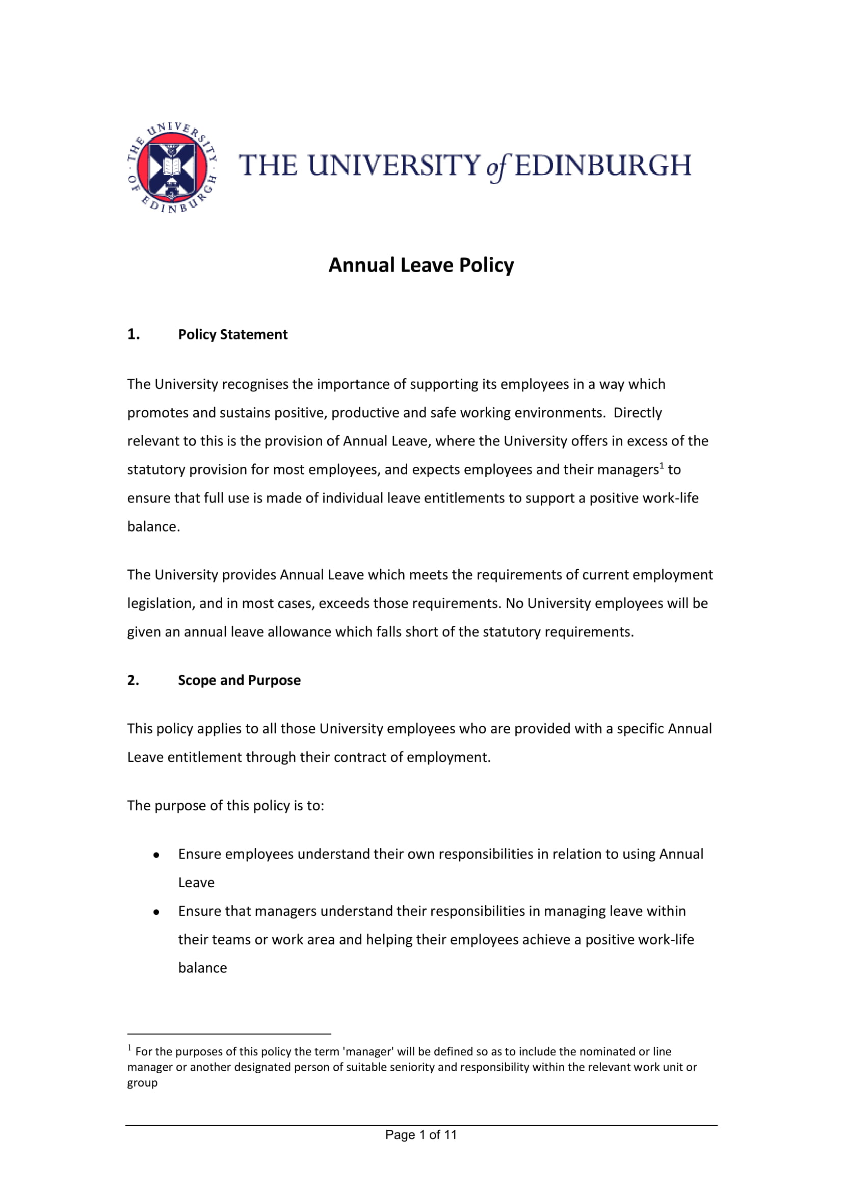 Leave Policy Template   Annual Leave Policy 01 