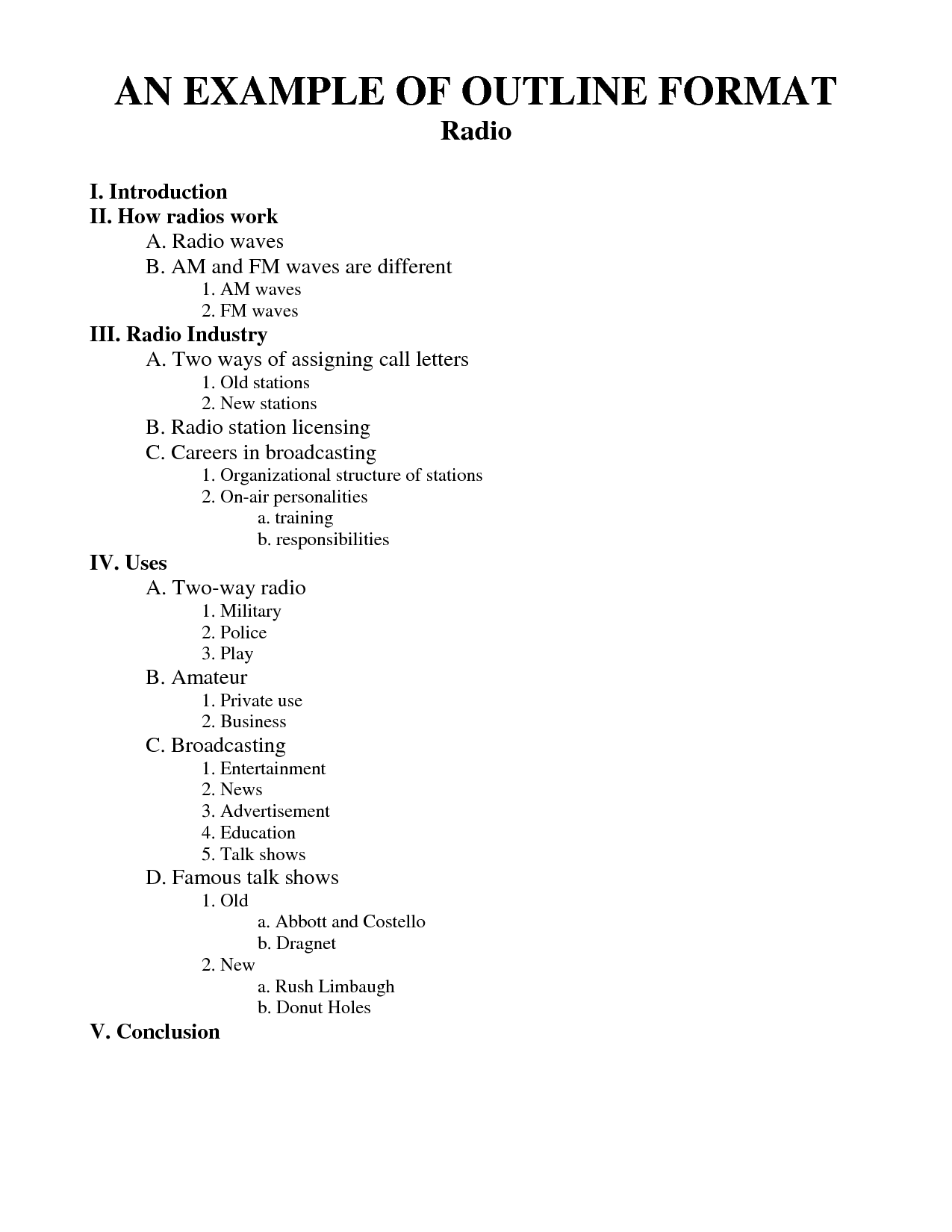 Psychology Paper Outline Example   Apa Outline 1 