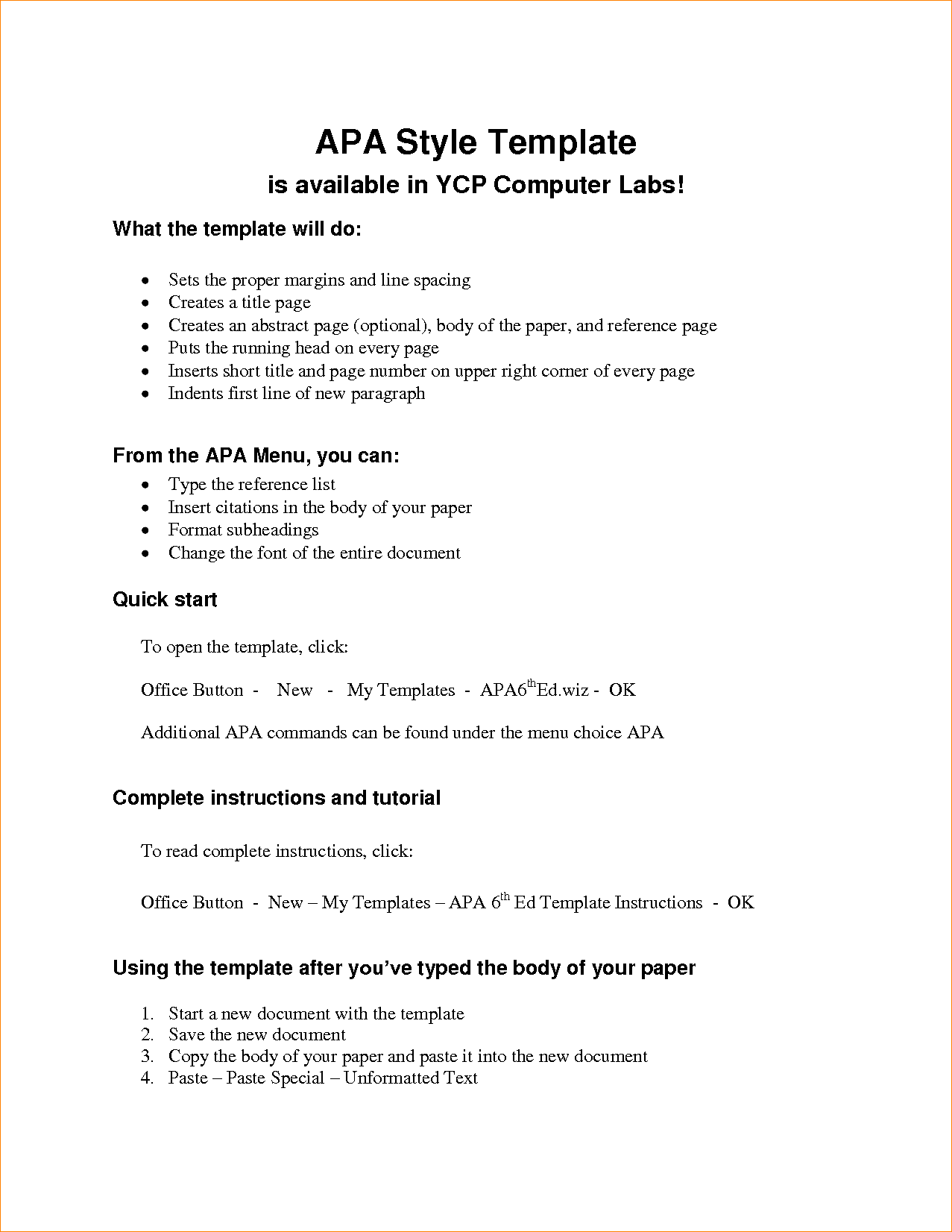 formatting apa style in open office 4