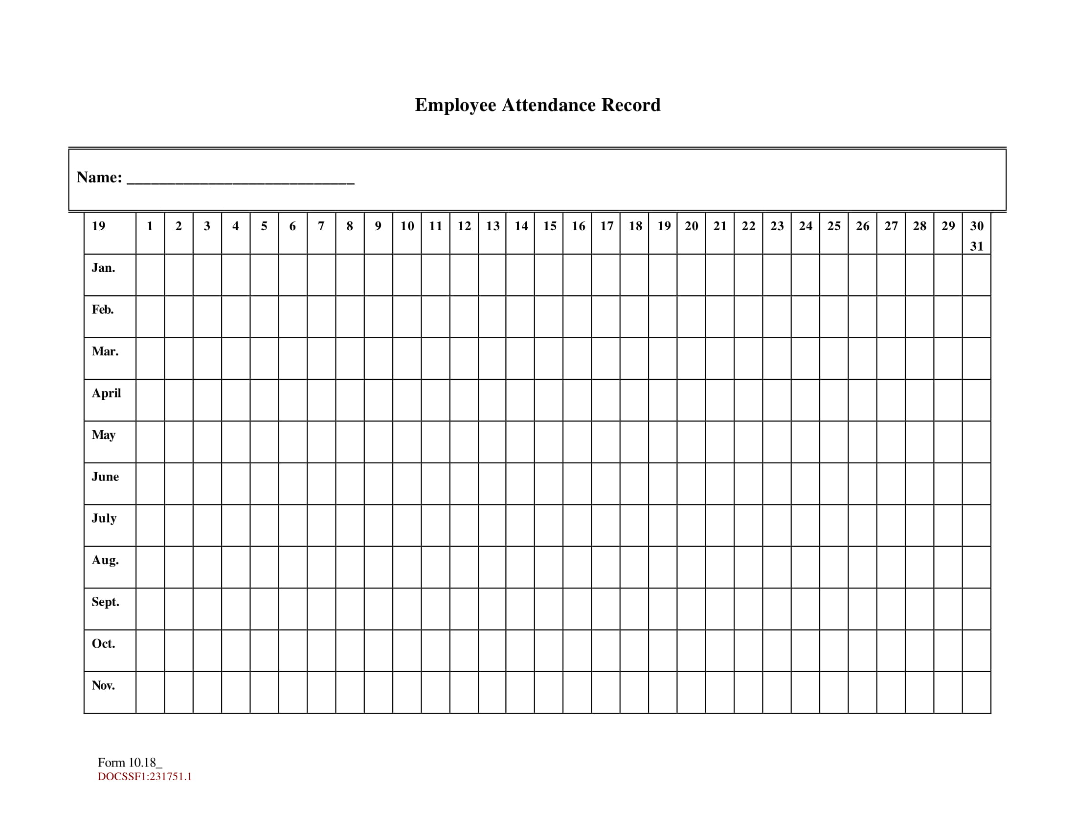 Attendance Sheet Templates