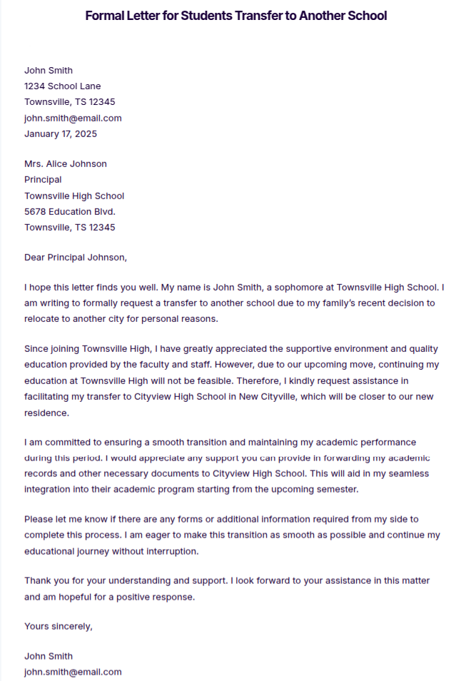 Formal Letter Format For Students Formal Letter Format For Students