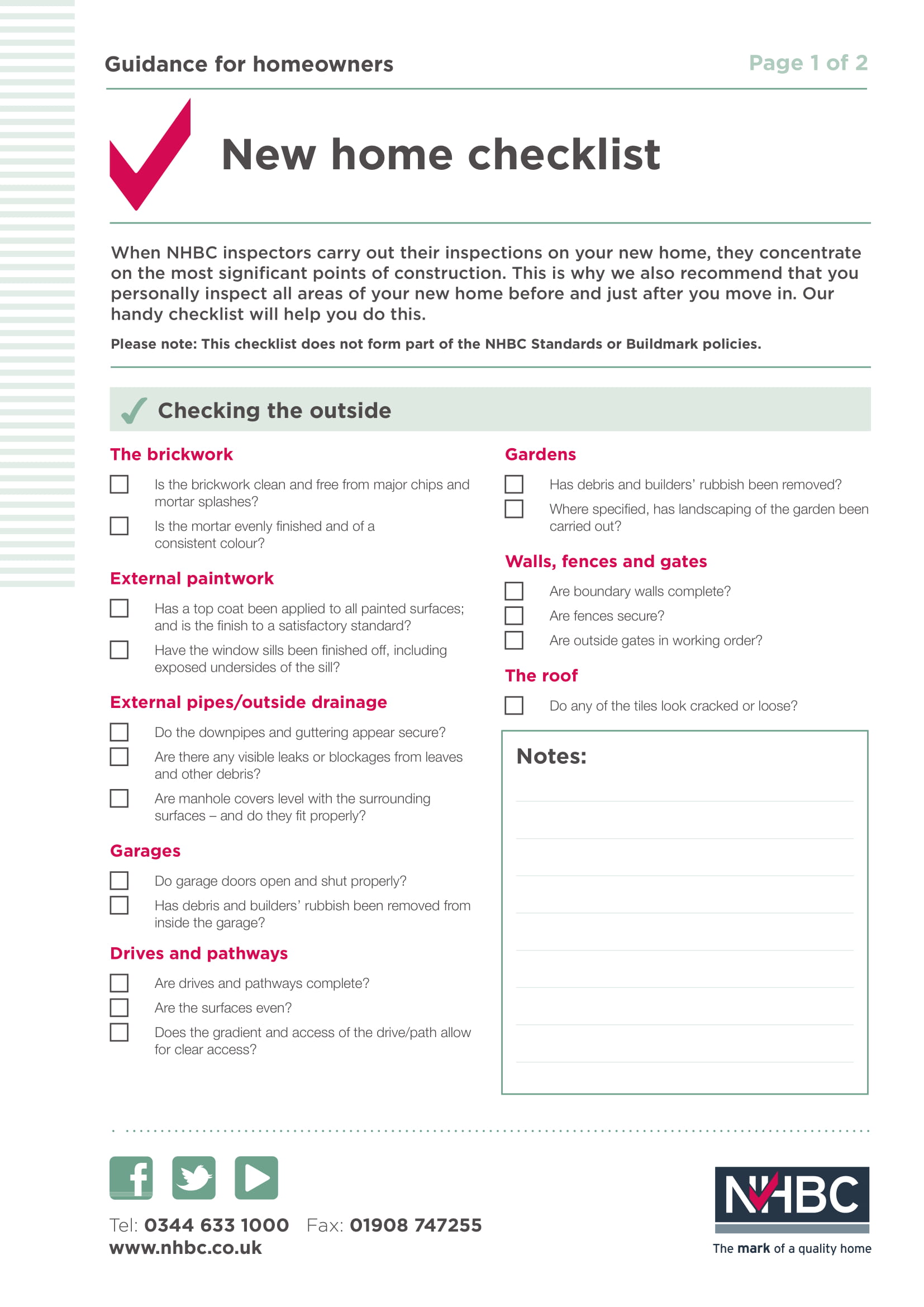 Sample Checklist Format