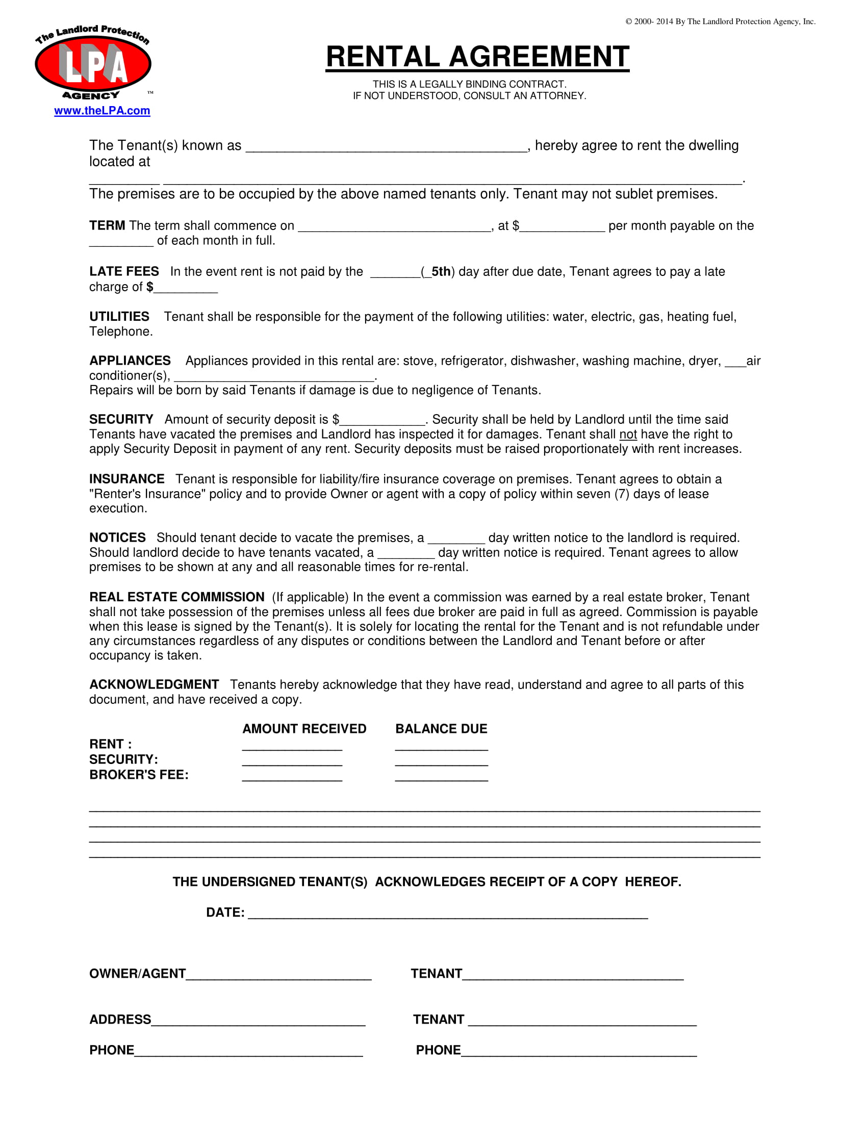 Desk Rental Agreement Template