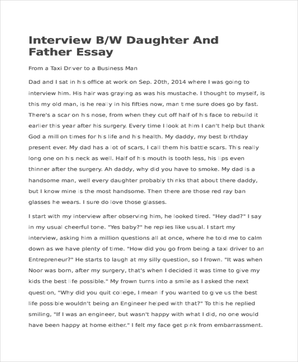 Example of an interview essay