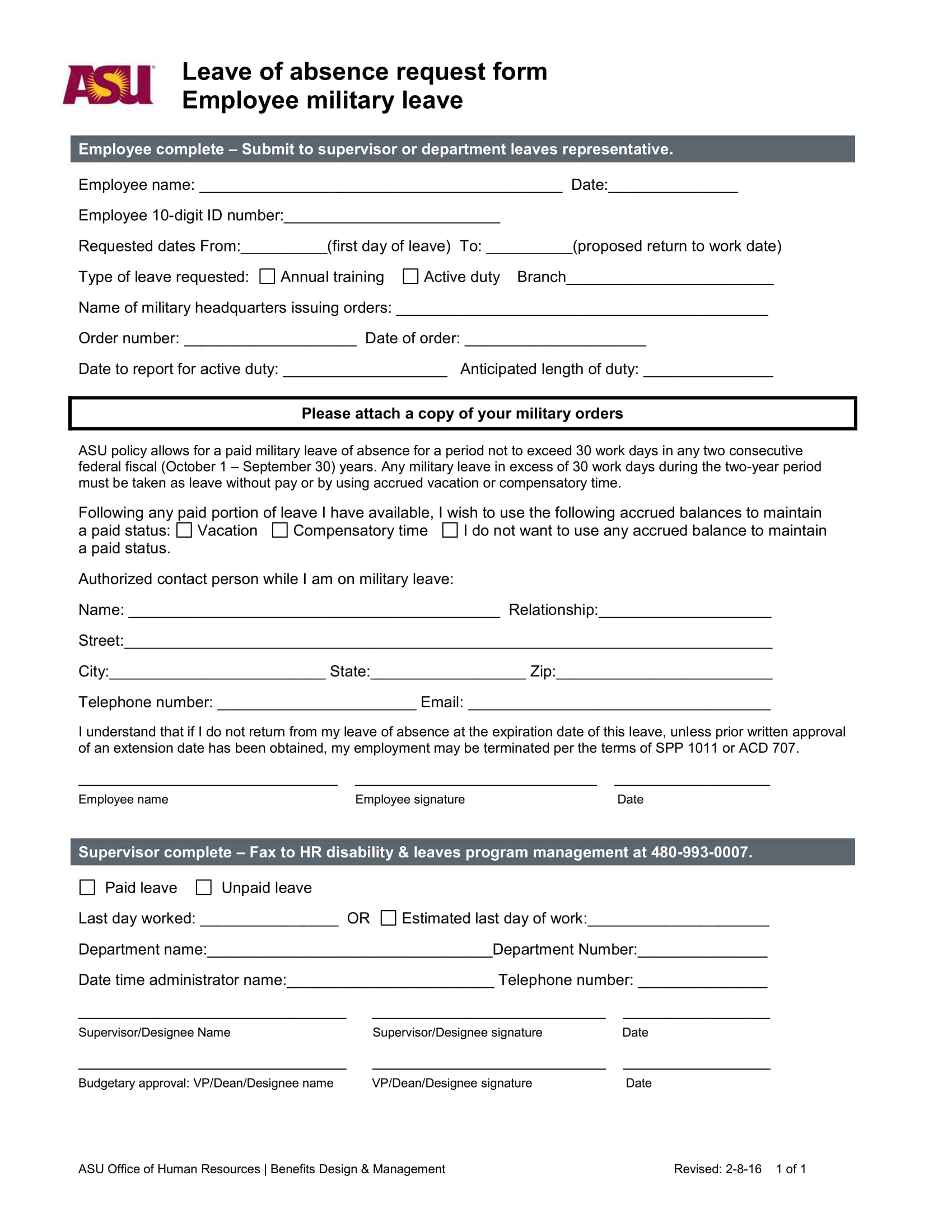 Leave Application Form Sample For Office PDF Template