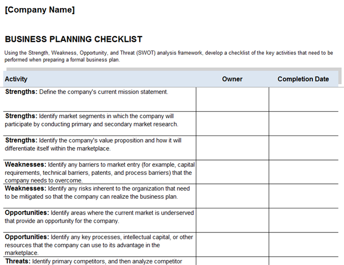 8 Business Checklist Examples PDF Word